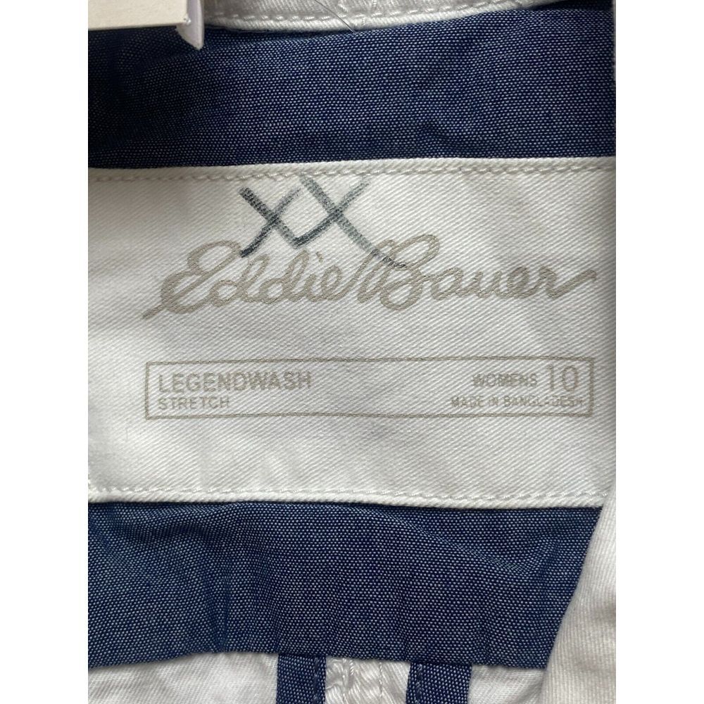 Eddie Bauer Jacket Womens 10 Small White Legend Wash Stretch Buttons Spandex NWT - Picture 7 of 15